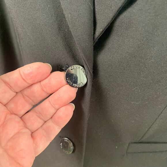 Calvin Klein Siz 4 Blazer Jacket Black Career Office Minimalist Capsule Wardrobe - Picture 7 of 13